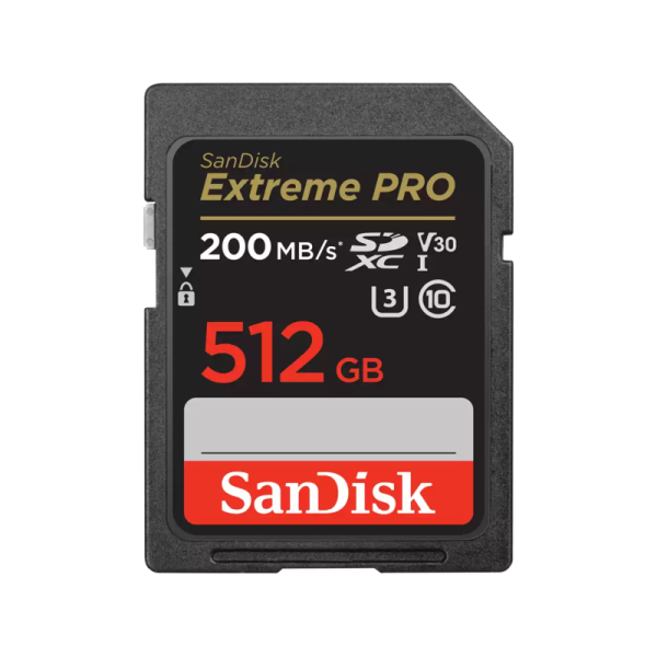 SanDisk Extreme PRO. Capacity: 512 GB, Flash card type: SDXC,