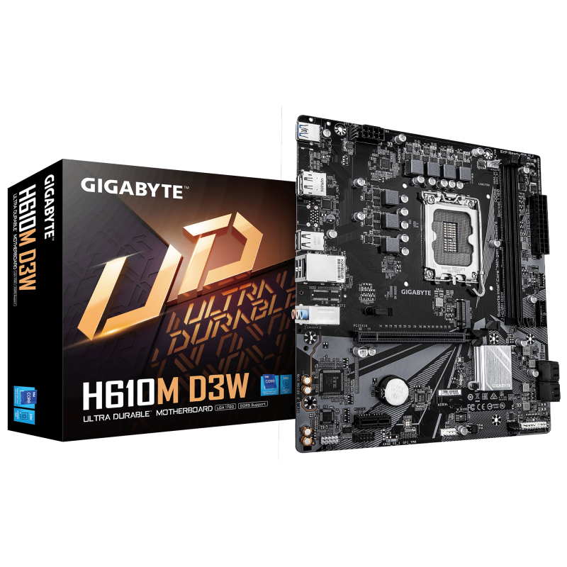074c2043299e73e8a538a1949c0baeec.png Placa de baza Gigabyte H610M D3W, Socket 1700, DDR5, Micro-ATX - imagine 1