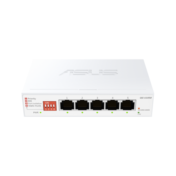 ASUS QG-U1050. Switch type: Unmanaged. Basic switching RJ-45 Ethernet ports