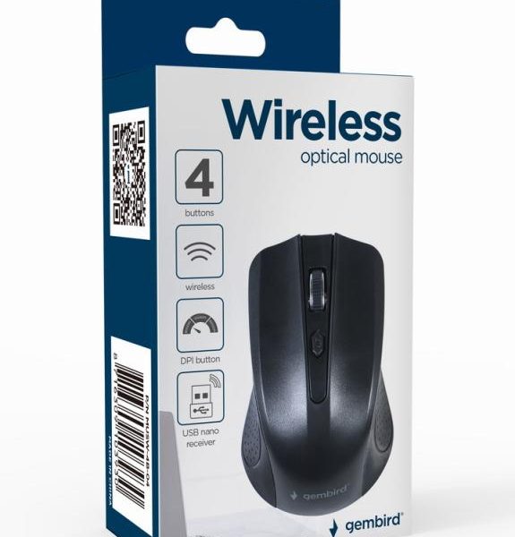 Mouse Wireless GEMBIRD MUSW-4B-04, 1600 dpi, negru