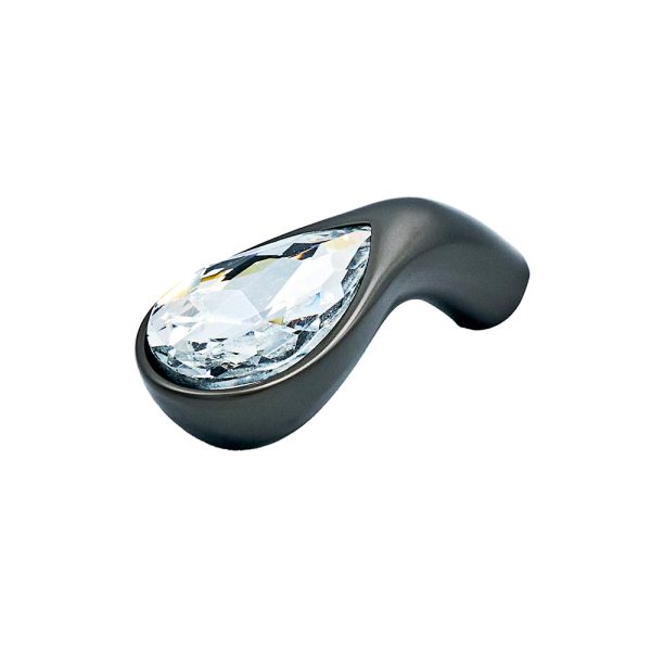 Buton metalic cu cristal 1344 antracit ENERGO