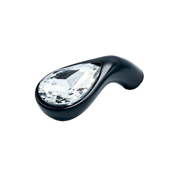Buton metalic cu cristal 1344 negru mat ENERGO