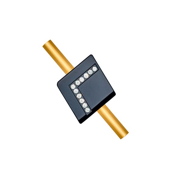 Maner metalic 5012 distanta 128mm L-135mm negru mat/auriu mat ENERGO