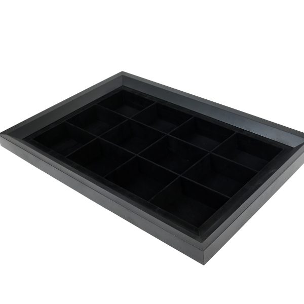 Polita compartimentata pentru corp s-800mm catifea neagra ENERGO