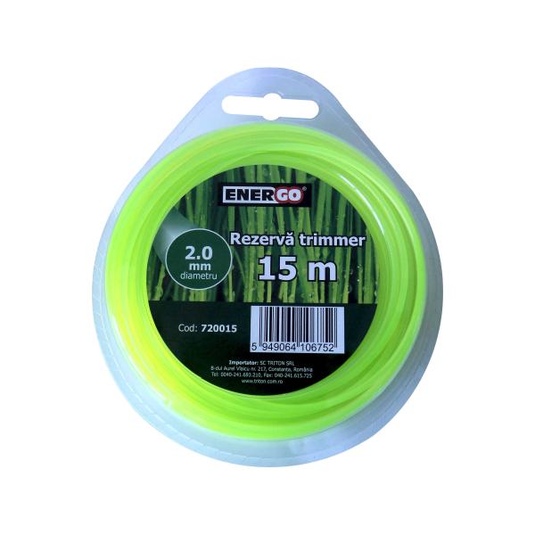 Rezerva trimmer NYL-TEH nylon D-2.0mm L-15m verde profil-rotund ENERGO