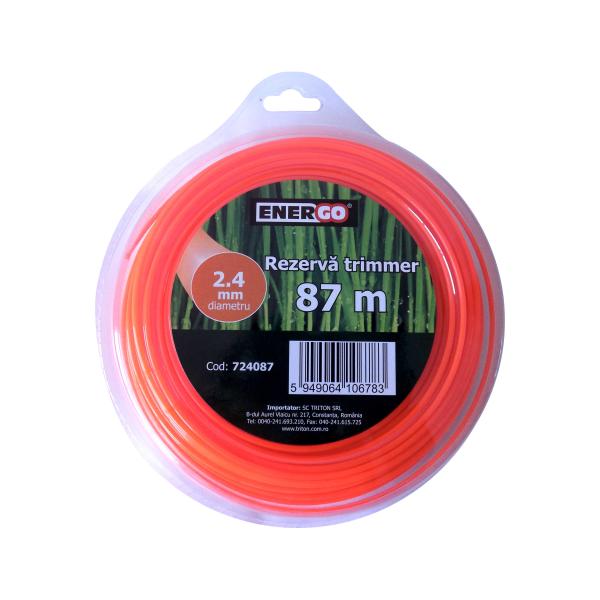 Rezerva trimmer NYL-TEH nylon D-2.4mm L-87m portocalie profil-rotund ENERGO