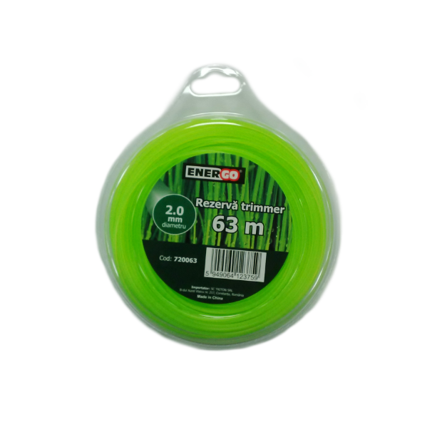 3_7_371769 Rezerva trimmer NYL-TEH nylon D-2.0mm L-63m verde profil-rotund ENERGO - imagine 1