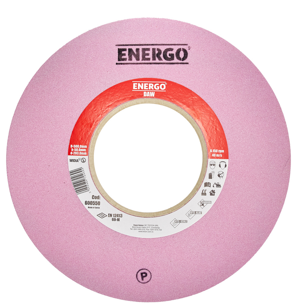 4010313_disc-abraziv-polizor-de-banc-energo-600550-1 Disc abraziv slefuire polizor de banc DAW widia D-500mm h-50mm d-203mm AR-60-M roz otel HSS otel normal ENERGO - imagine 1