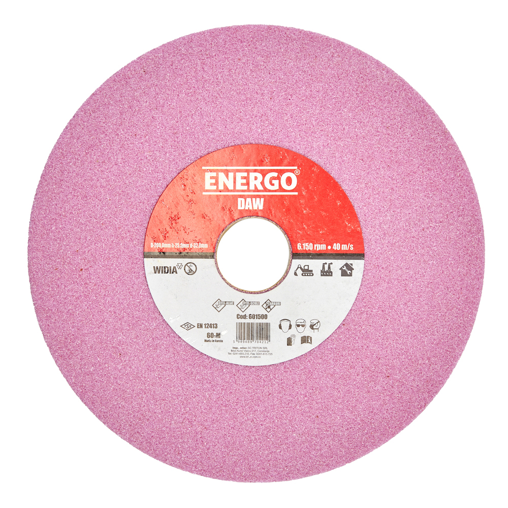 4010313_disc-abraziv-polizor-de-banc-energo-601500-1 Disc abraziv slefuire polizor de banc DAW widia D-200mm h-25mm d-32mm AR-60-M roz otel HSS otel normal ENERGO - imagine 1