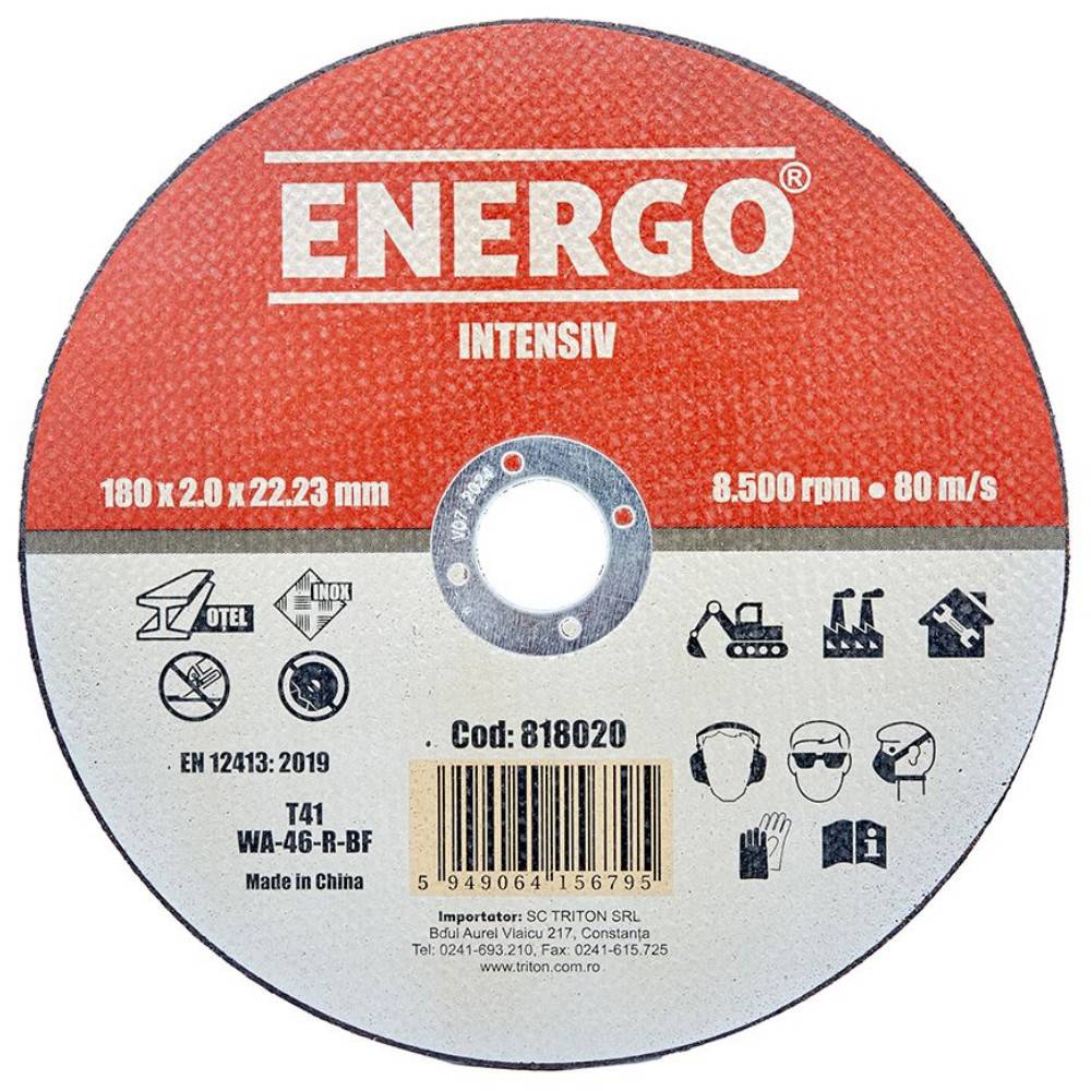 4010413_disc-abraziv-taiere-energo-818020-1 Disc abraziv taiere INTENSIV 180x22.2x2.0mm WA46R tip-41 inox otel ENERGO - imagine 1