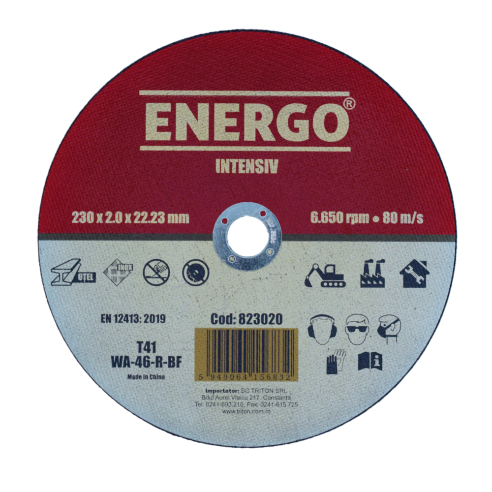 4010413_disc-abraziv-taiere-energo-823020-1 Disc abraziv taiere INTENSIV 230x22.2x2.0mm WA46RBF tip-41 inox otel ENERGO - imagine 1