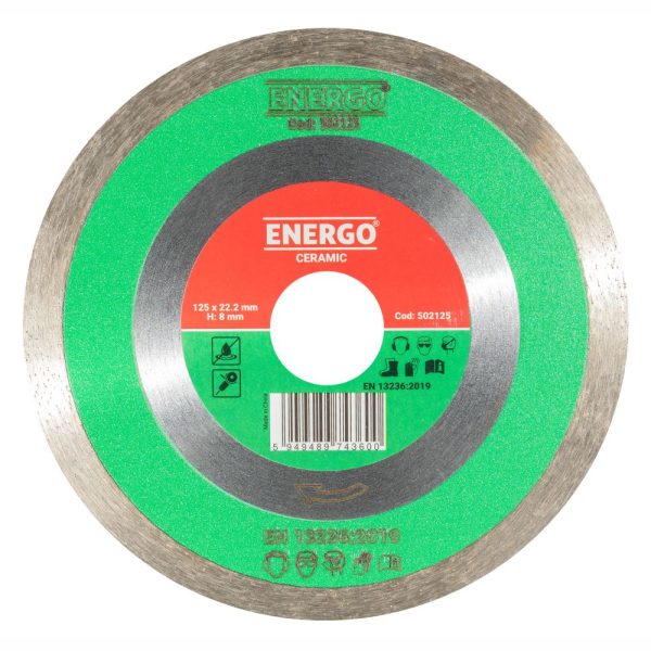 Disc diamantat taiere CERAMIC 125x22.2mm sector continuu gresie/faianta-standard ceramica ENERGO