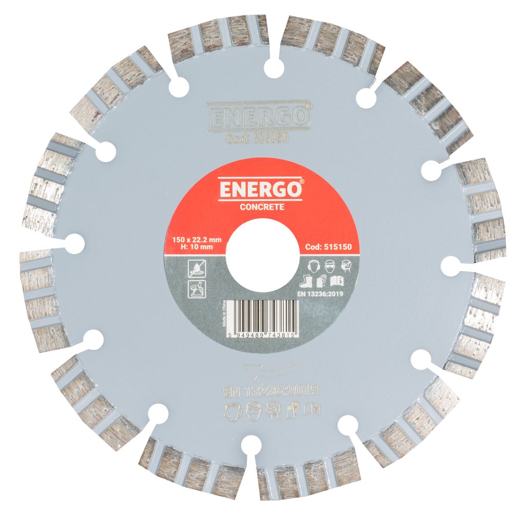 40104141_disc-diamantat-taiere-energo-515150-1 Disc diamantat taiere CONCRETE 150x22.2 mm T20 sector cu pastile turbo beton-armat pavele piatra-dura ENERGO - imagine 1