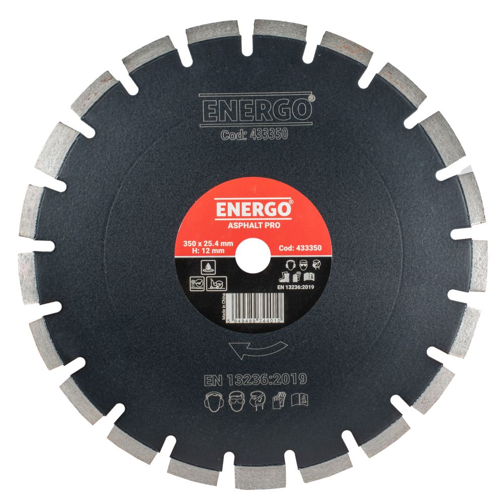 40301041_disc-diamantat-taiere-energo-433350-1 Disc diamantat taiere ASPHALT PRO 350x25.4mm A40 sector standard standard cu pastile asfalt beton-proaspat ENERGO - imagine 1