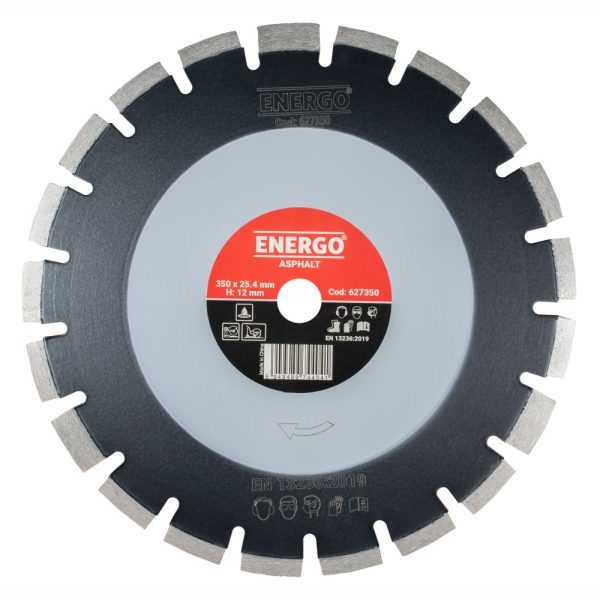 Disc diamantat taiere ASPHALT 350x25.4mm B40 sector cu pastile standard mixt-asfalt/beton caramida sapa ENERGO