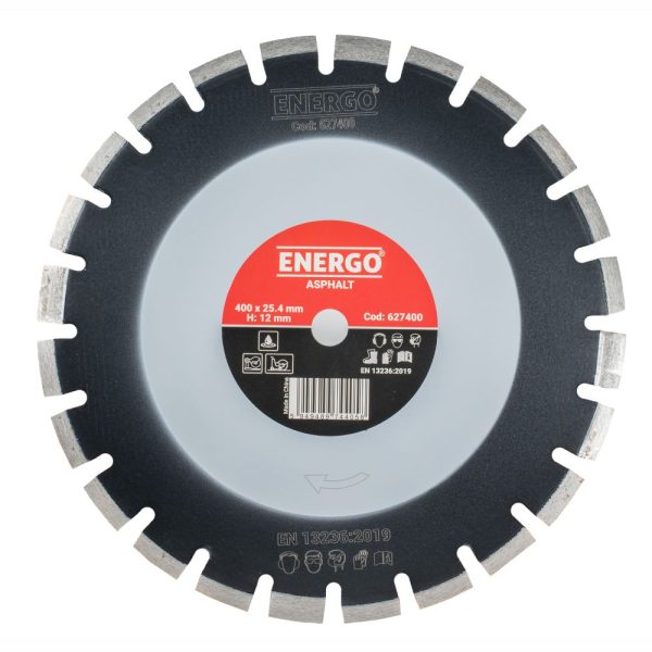 Disc diamantat taiere ASPHALT 400x25.4mm B40 sector cu pastile standard mixt-asfalt/beton caramida sapa ENERGO