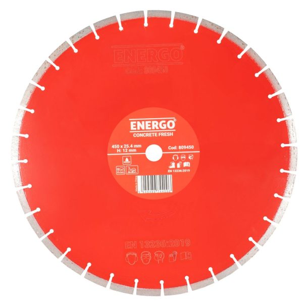 Disc diamantat taiere CONCRETE FRESH 450x25.4mm A20 sector cu pastile beton-proaspat ENERGO