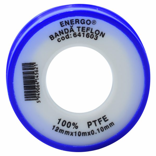 Banda etansare BT 1210 din teflon latime 12mm L-10m g-0.1mm pentru filete instalatii sanitare/aer comprimat ENERGO