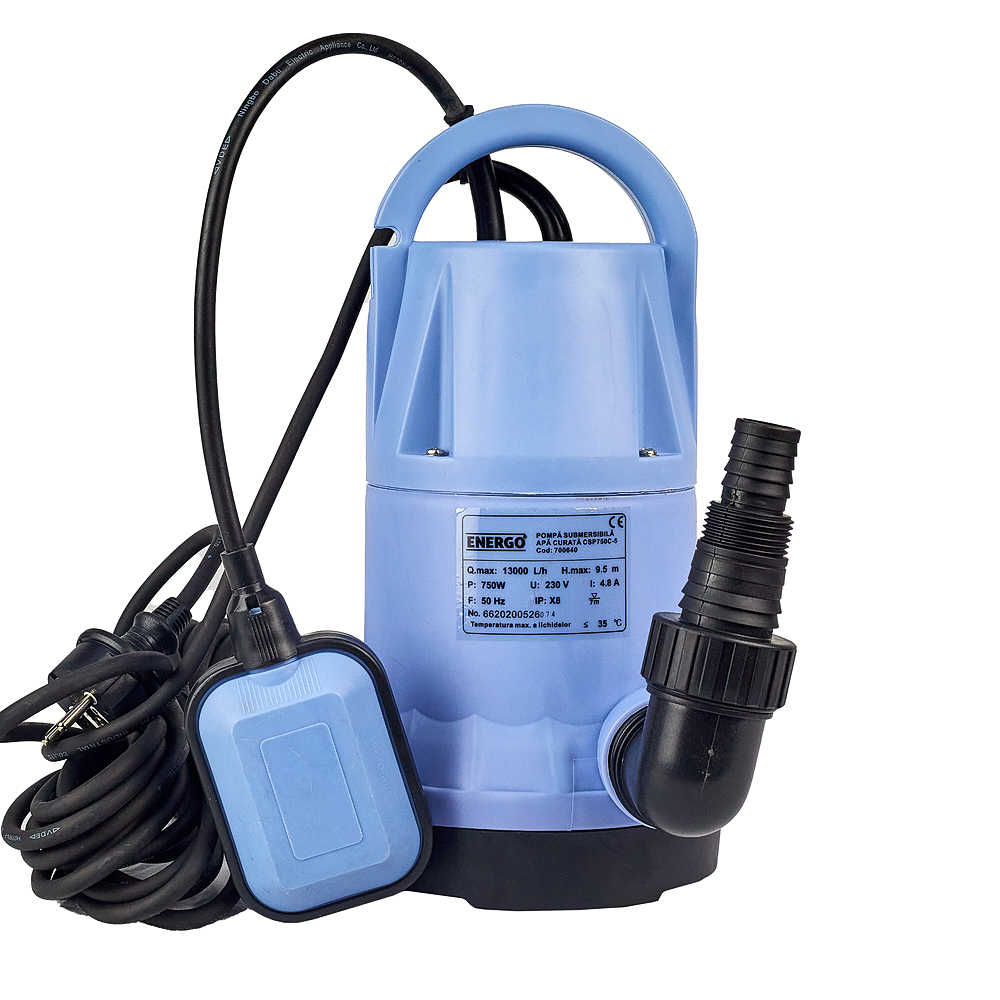 4090201_pompa-submersibila-apa-curata-energo-700640-1 Pompa submersibila apa curata CSP750C-5 debit 216L/min Hmax 9.5mCA cablu L-5m conexiune DN 1" 0.75kW 230V ENERGO - imagine 1