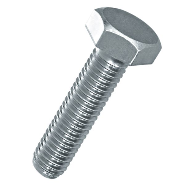 Surub cap hexagonal SCH M24 L-70mm DIN933 clasa 8.8 otel zincat alb ENERGO