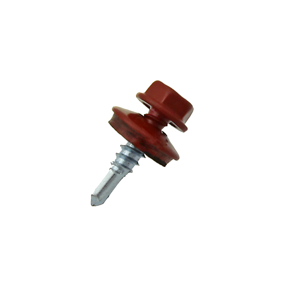 4110401_surub-autoforant-cap-hexagonal-sa-chc-rosu-1-1 Surub autoforant cap hexagonal SW8 D-4.8mm L-25mm vf-4mm DIN7504K cu saiba epdm fixare metal/metal RAL3011 rosu ENERGO - imagine 1