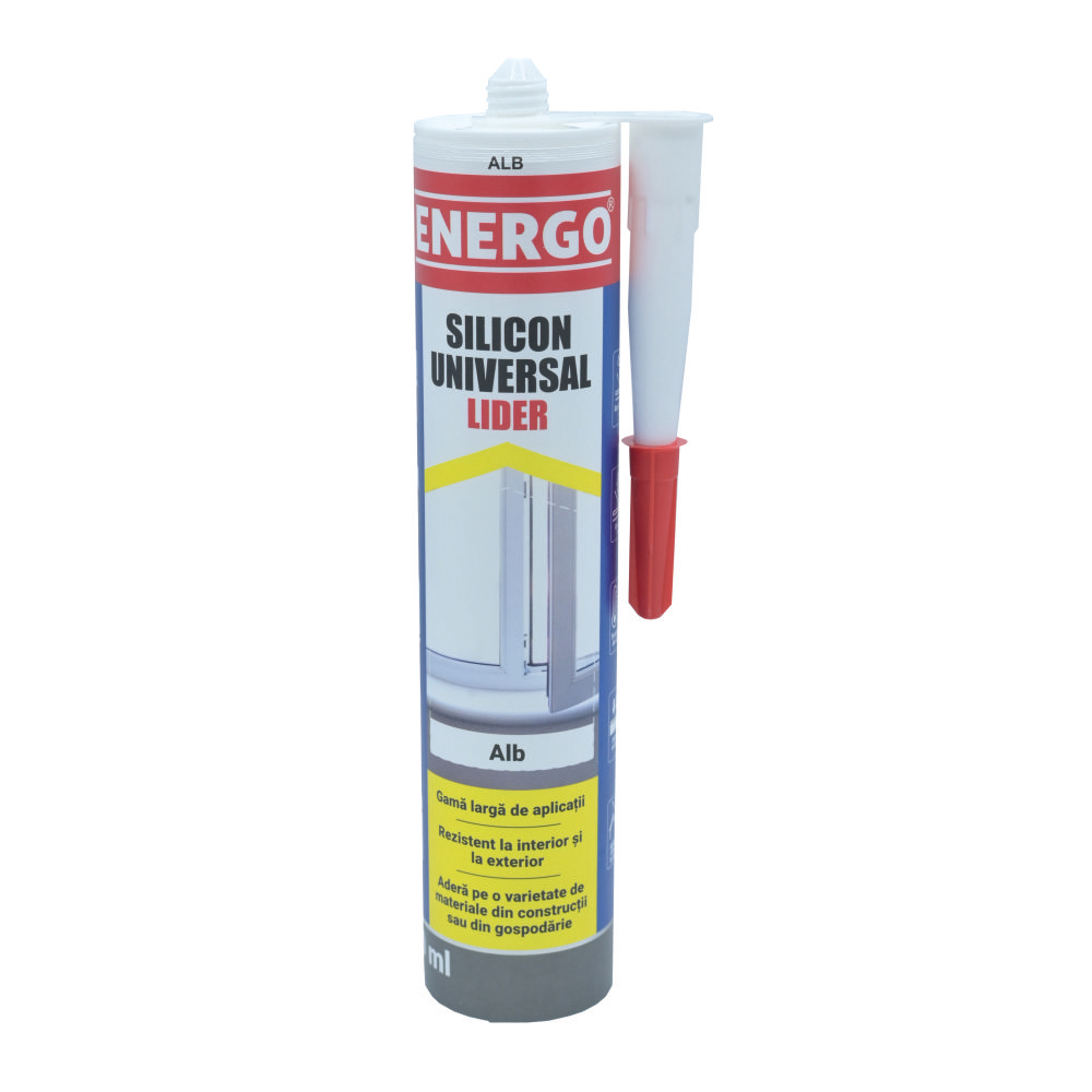 4111005_etansant-silicon-universal-energo-280806-1 Silicon etansant LIDER universal alb pentru lemn plastic sticla ceramica cartus 280ml ENERGO - imagine 1