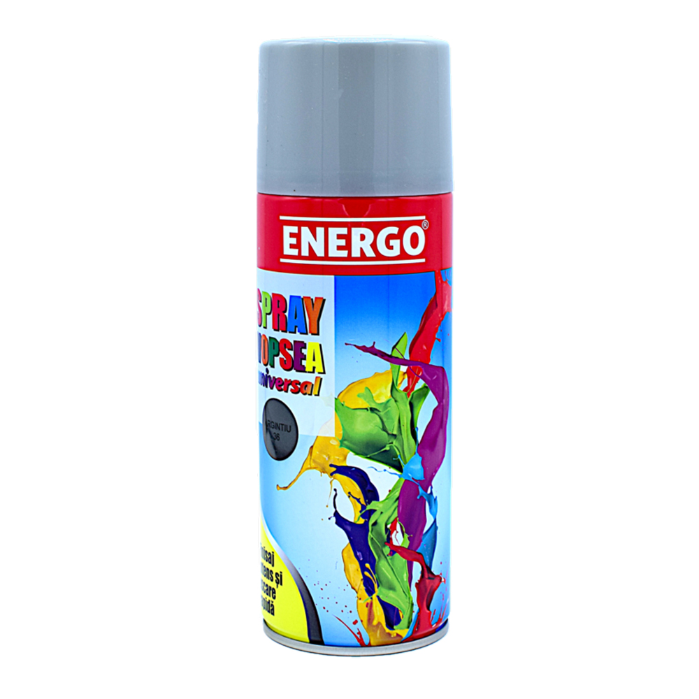 4111101_spray-vopsea-energo-301111-1 Spray vopsea UNIVERSAL argintiu 36 volum 450ml ENERGO - imagine 1