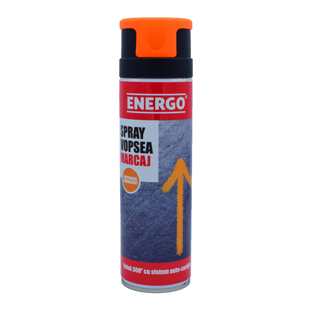 4111101_spray-vopsea-marcaj-energo-311131-1 Spray vopsea EXPERT pentru marcaj portocaliu fluorescent valva pulverizare 360 grade volum 500ml ENERGO - imagine 1