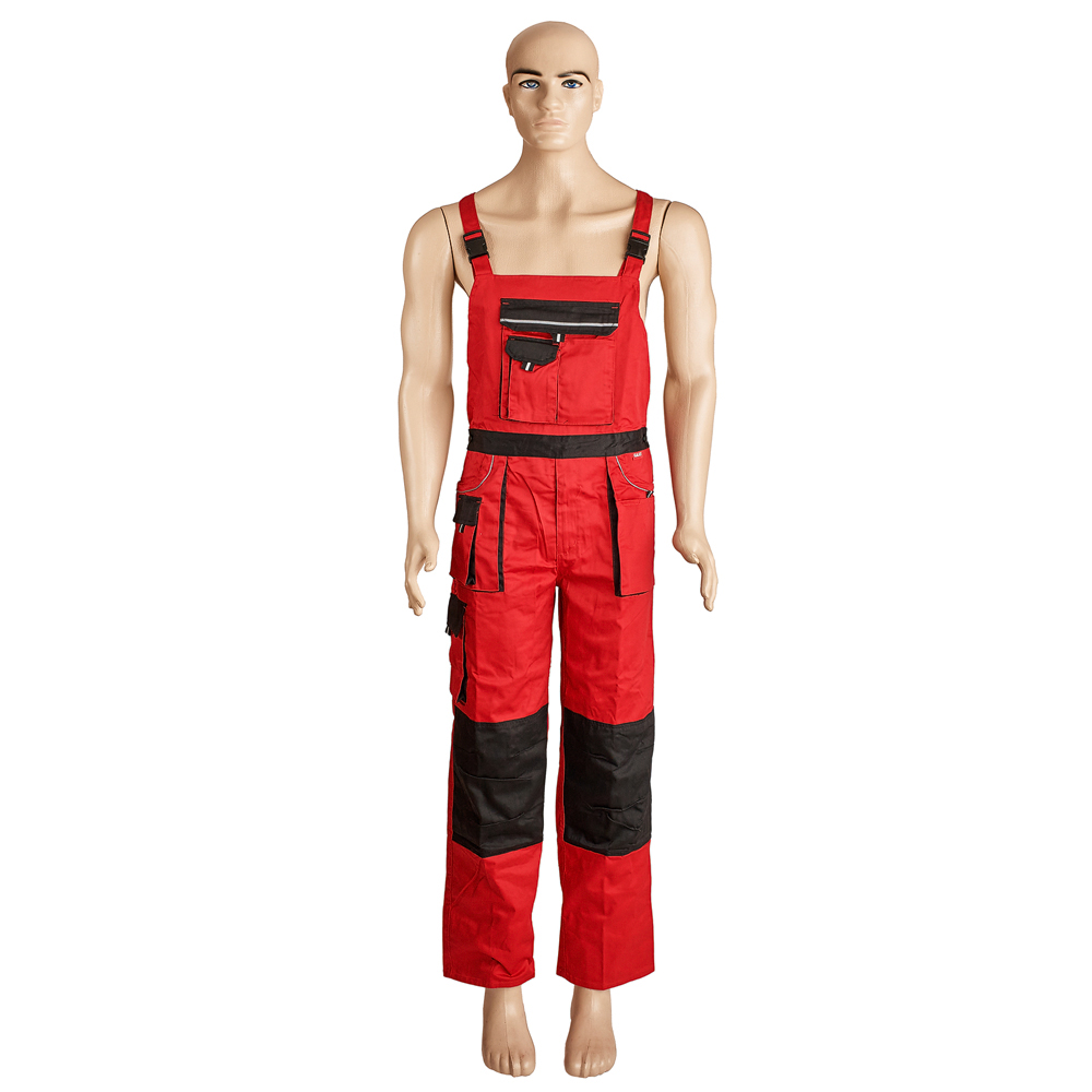 DualPhoto Pantalon cu pieptar GALAXY marimea 52 rosu/negru bumbac cu poliester 235g/mp ENERGO - imagine 1
