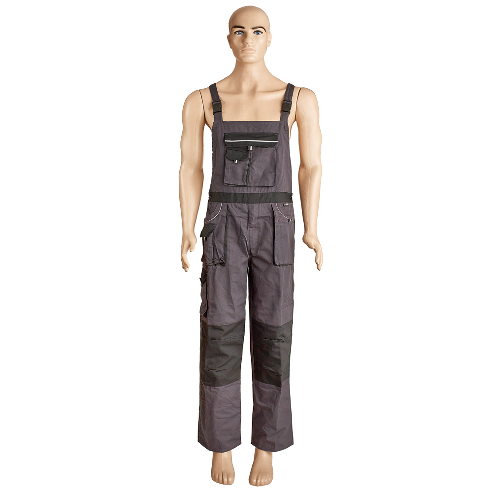 DualPhoto Pantalon cu pieptar COMET marimea 62 gri/negru bumbac cu poliester 190g/mp ENERGO - imagine 1