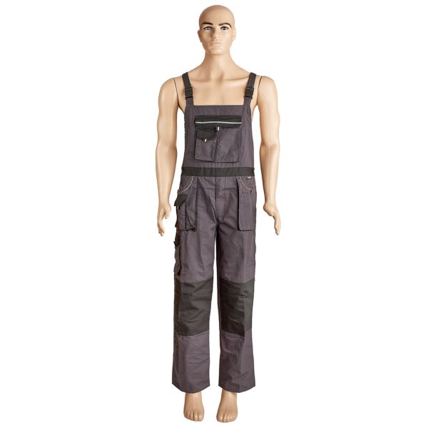 Pantalon cu pieptar COMET marimea 64 gri/negru bumbac cu poliester 190g/mp ENERGO
