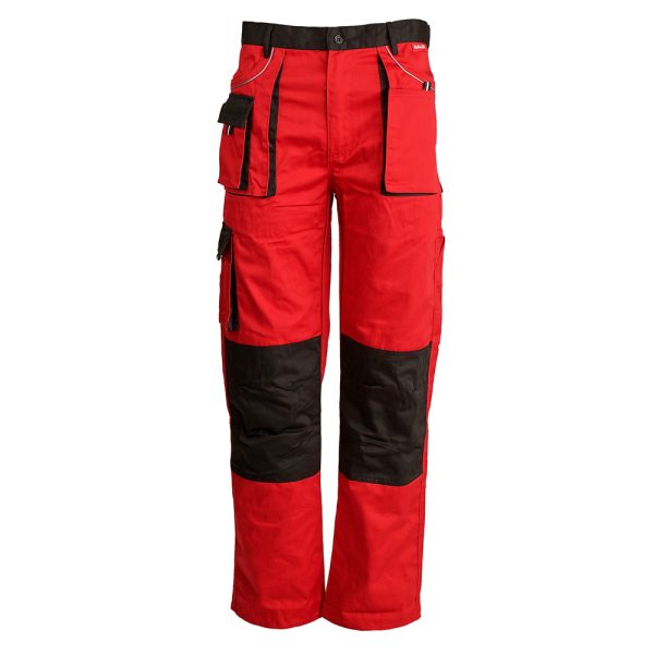 Pantalon talie GALAXY marimea 52 rosu/negru bumbac cu poliester 235g/mp ENERGO