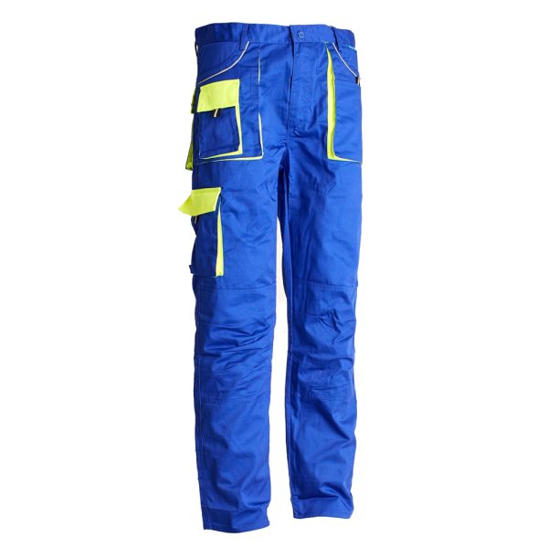 Pantalon talie ELITE marimea 56 albastru/verde bumbac cu poliester 235g/mp ENERGO