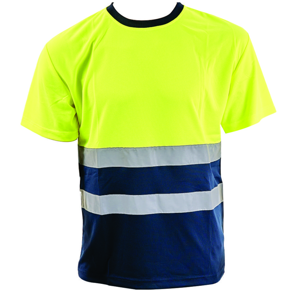 4120306_tricou-clasic-reflectorizant-road-galben-bleumarin-energo-1-3 Tricou clasic ROAD marimea M galben/bleumarin reflectorizant poliester 130g/mp ENERGO - imagine 1