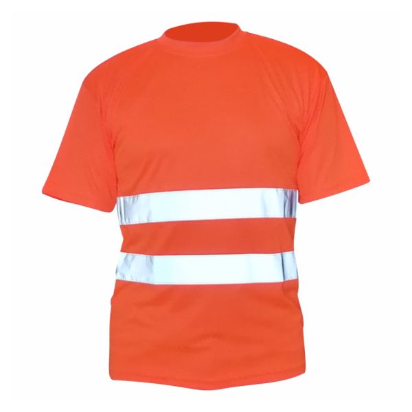 Tricou clasic VISIBILITY marimea L portocaliu reflectorizant poliester ENERGO