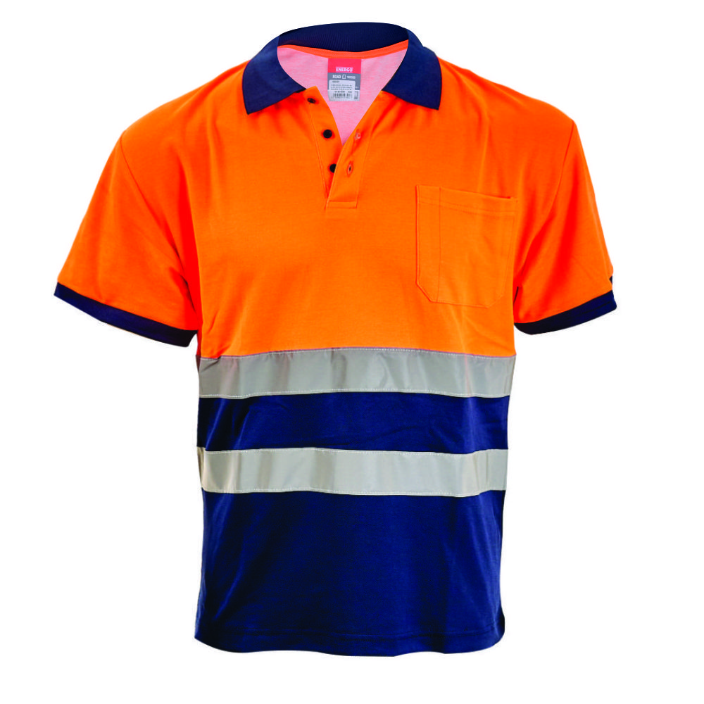 4120306_tricou-polo-reflectorizant-road-portocaliu-bleumarin-energo-1 Tricou polo ROAD marimea XL portocaliu/bleumarin reflectorizant bumbac cu poliester 180g/mp ENERGO - imagine 1