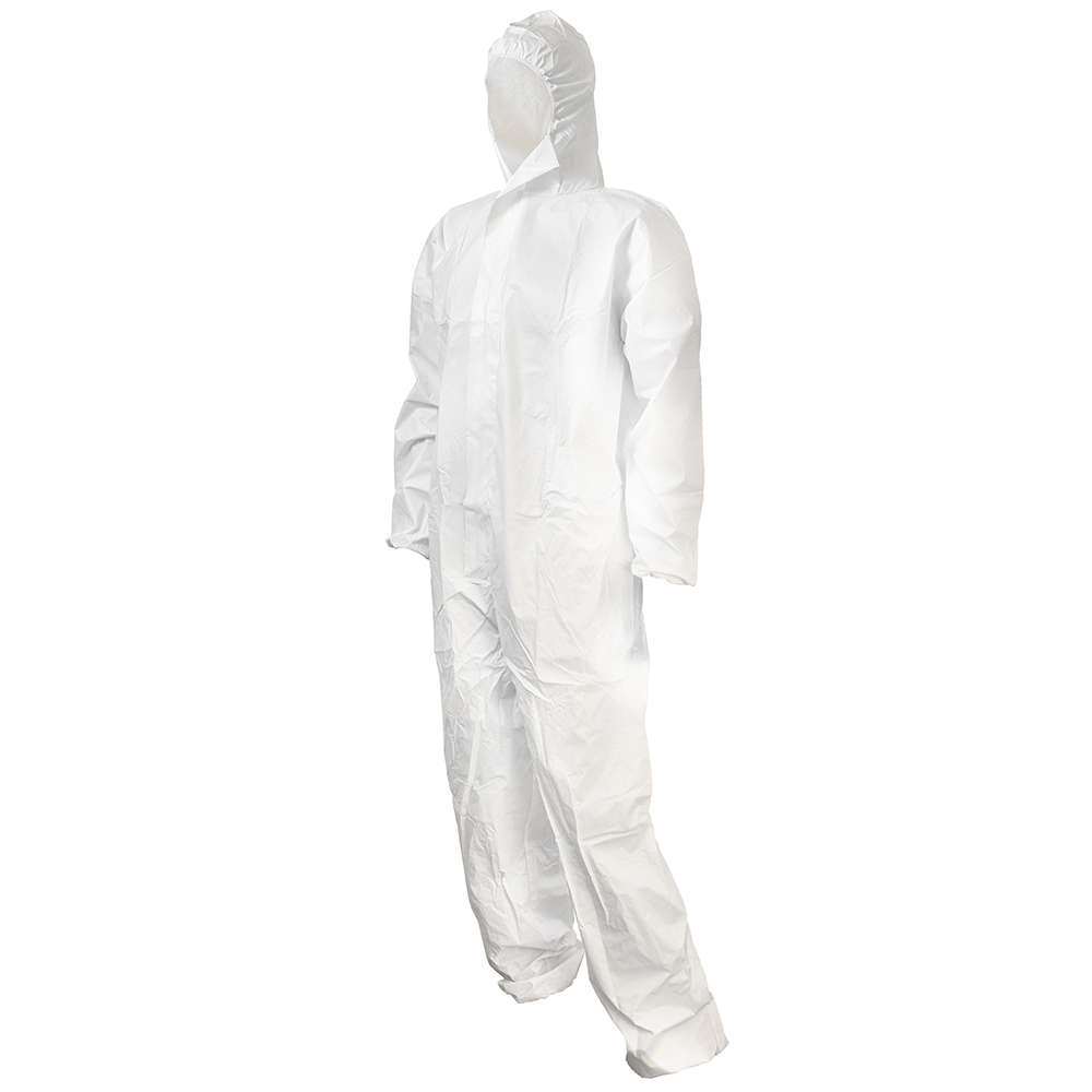 c979az_q_1 Combinezon unica folosinta protectie chimica, impermeabil, antistatic CHIMTEC alb marimea L ENERGO - imagine 1