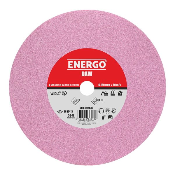 Disc abraziv slefuire polizor de banc DAW widia D-250mm h-32mm d-32mm AR-36-M roz otel HSS otel normal ENERGO 