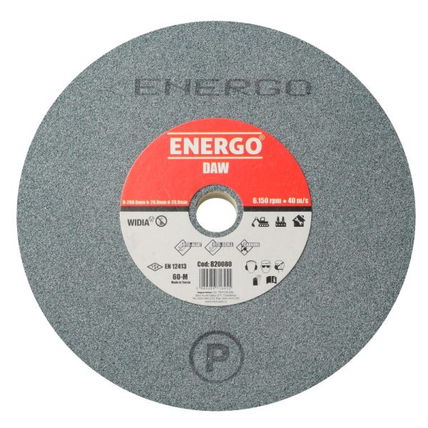 Disc abraziv slefuire polizor de banc DAW widia D-200mm h-20mm d-20mm SCG-60-M verde otel aliat otel scule carburi ENERGO 