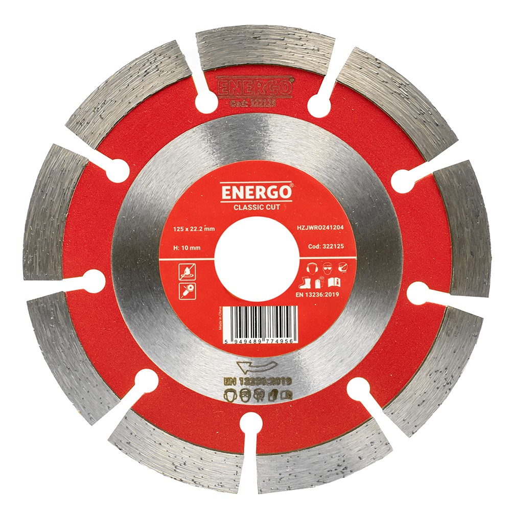 disc-diamantat-taiere-energo-322125-1 Disc diamantat taiere CLASSIC CUT 1S 125x22.2mm sector cu pastile standard beton nearmat pavele boltari ENERGO - imagine 1