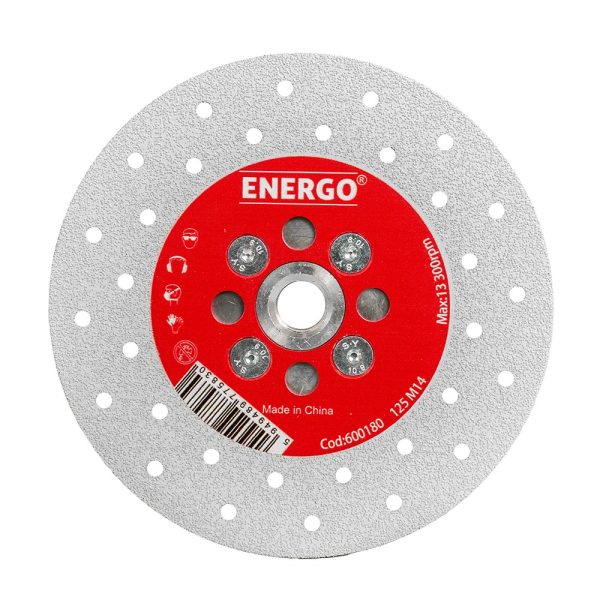 Disc diamantat taiere/slefuire CERAMIC DUO 125mm M14 sector diamante lipite electroplacare marmura portelan ENERGO