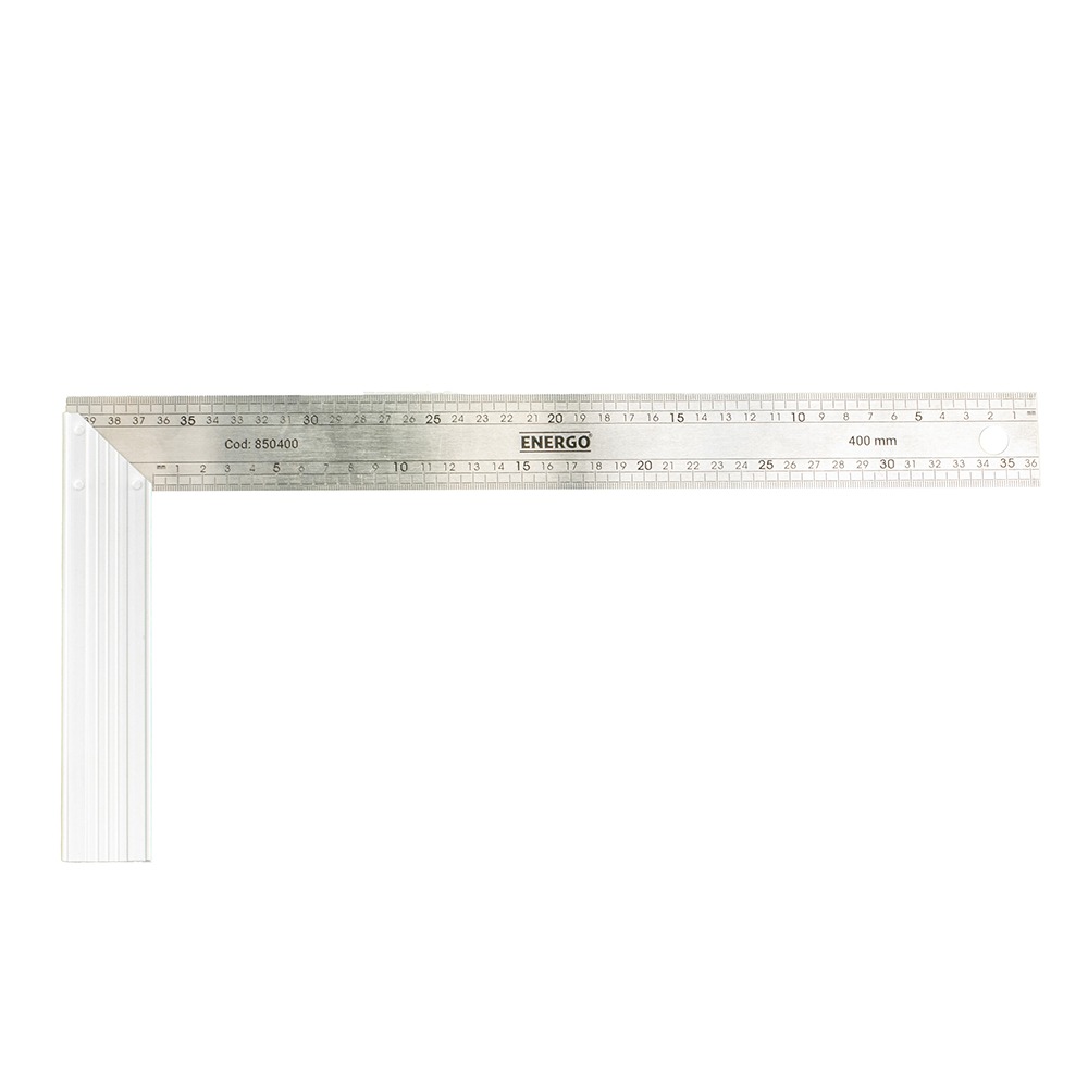 echer-energo-850400-1 Echer unghi 90 grade 400x180mm gradat lama inox cu suport aluminiu pentru uz general ENERGO - imagine 1