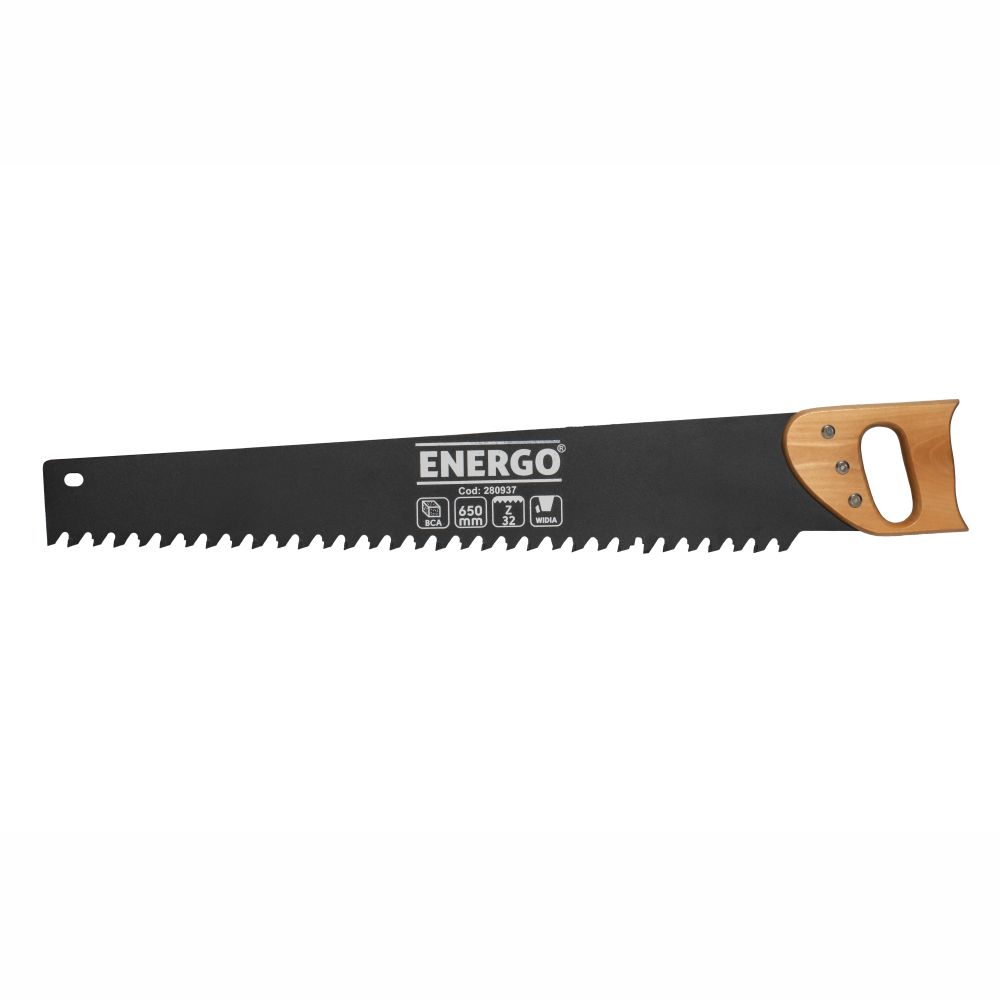 fierastrau-manual-energo-280937-1 Fierastrau manual FM-CV coada vulpe lama 650mm dinti placati widia Z-32 maner lemn pentru caramida/BCA ENERGO - imagine 1
