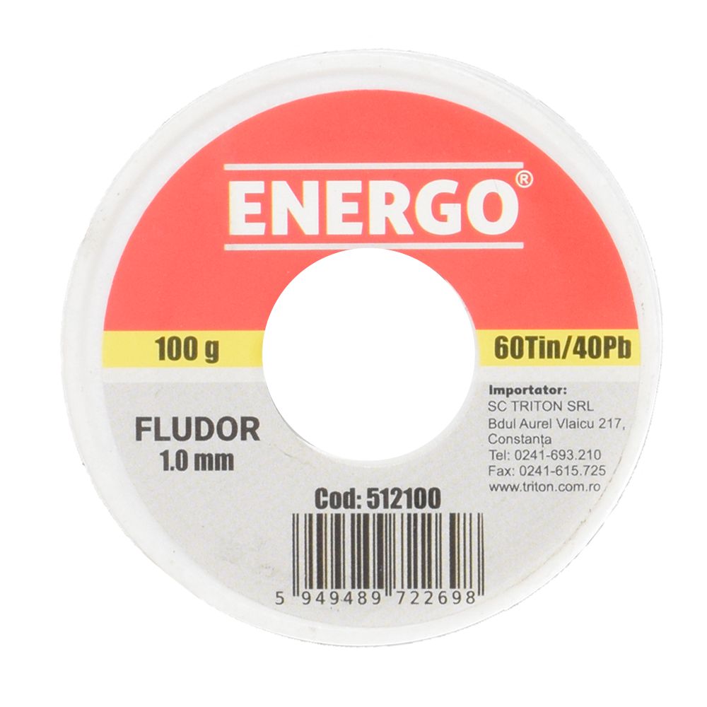 fludor-energo-512100-1 Fludor 1.0 mm rola 100 Grame 60Tin 40Pb ENERGO - imagine 1