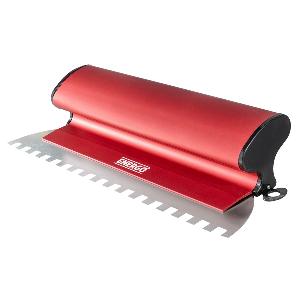 gletiera-profesionala-zimtata-energo-735583-1 Gletiera profesionala zimtata WSB lama inox L-350mm grosime 0.5mm dantura 10x10mm cu maner H aluminiu ENERGO - imagine 1