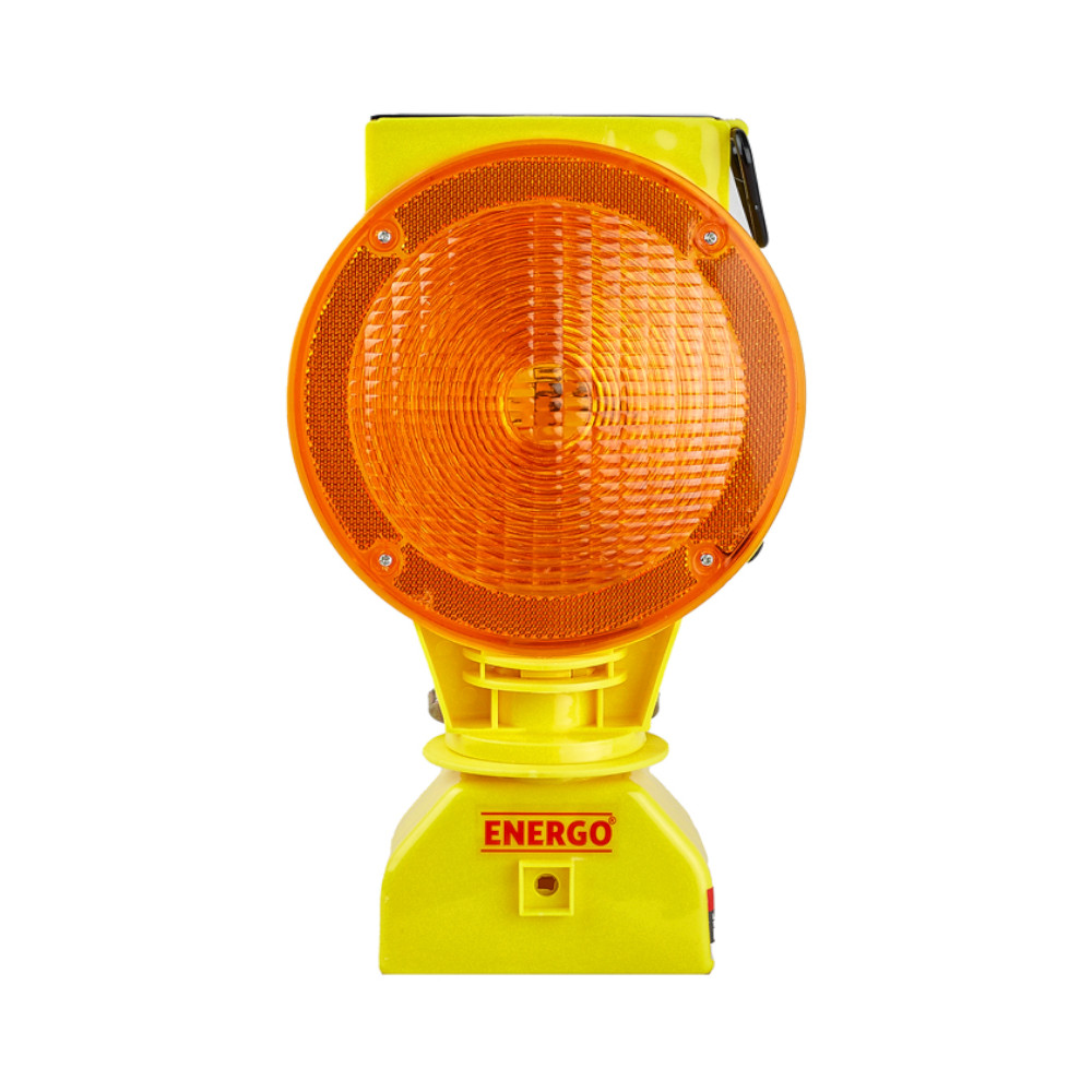 lampa-semnalizare-energo-735500-1 Lampa semnalizare rutiera galbena SPARK cu incarcare solara prindere cu clema ENERGO - imagine 1