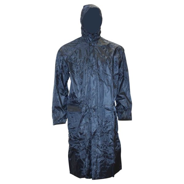 Pelerina impermeabila ATLANTIS marimea M lunga din PVC/poliester bleumarin ENERGO