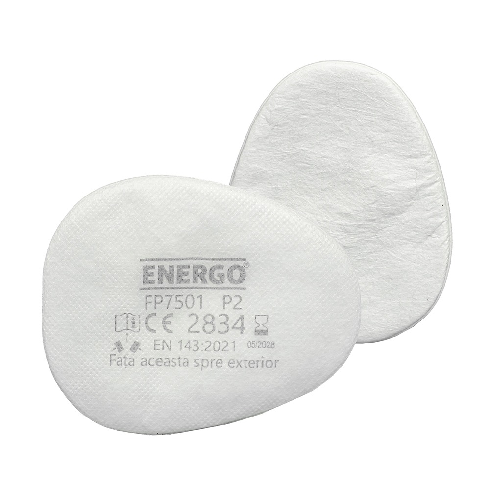 prefiltru-pulberi-energo-750110-1 Prefiltre interschimbabilee N7501 clasa protectie P2 pulberi fixare cu capac pentru filtre 3100 set 2 bucati ENERGO - imagine 1
