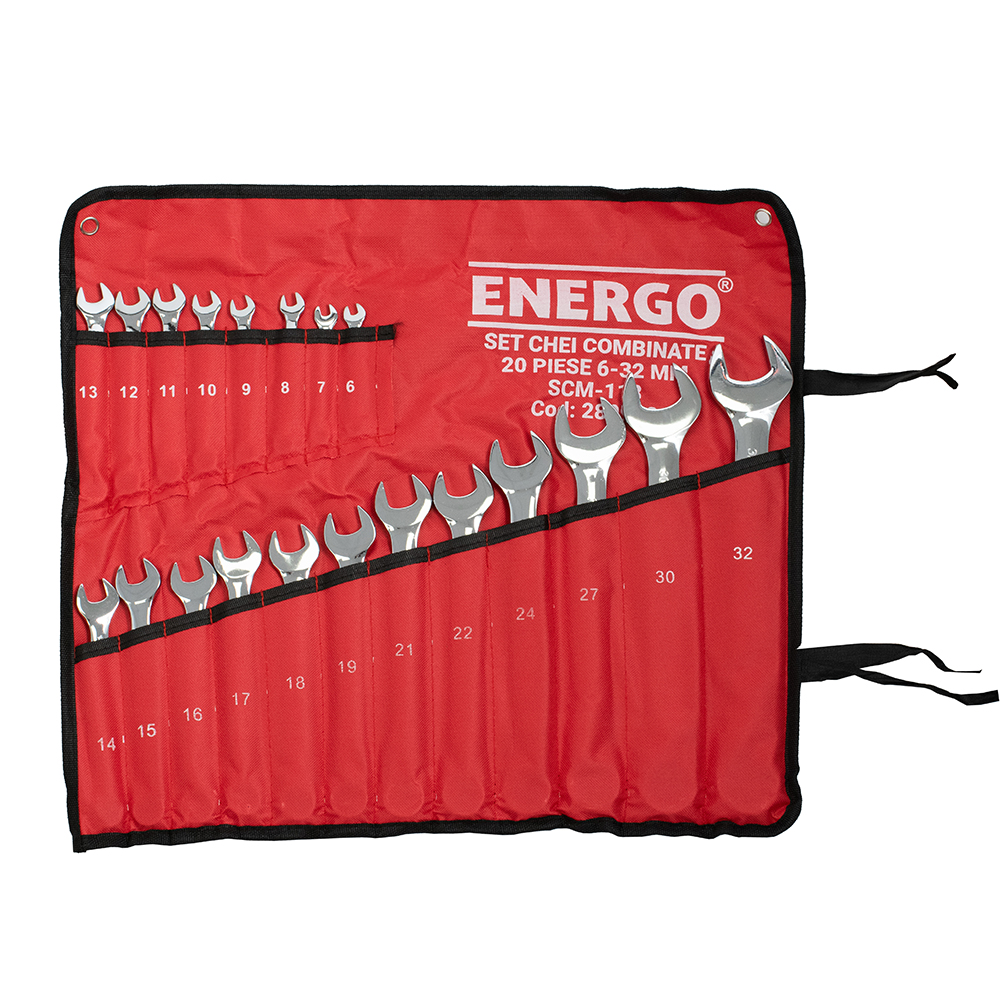 set-chei-combinate-energo-280932-1 Set chei combinate SCM-M-118 6-32mm varianta-scurta profil-standard husa-textila 20-piese ENERGO ZZ - imagine 1