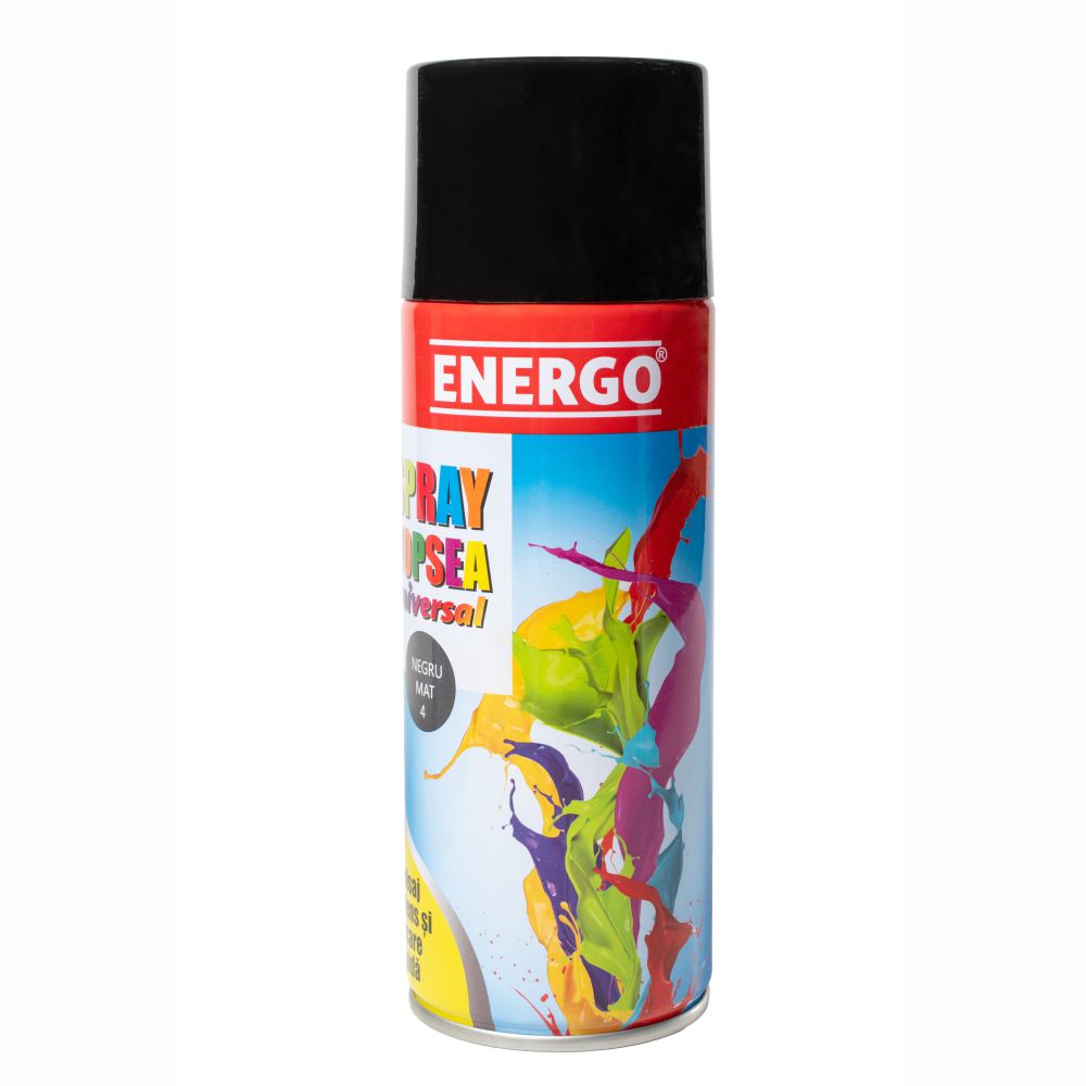 spray-vopsea-energo-301102-1 Spray vopsea UNIVERSAL negru mat 4 volum 450ml ENERGO - imagine 1